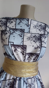 Stofa Barbi Alb Patrate Imprimate Albastru/ Alb STO1238